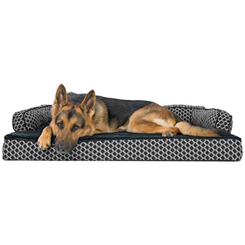 FurHaven Pet Dog Bed | Orthopedic Plush & Décor Comfy Couch Sofa