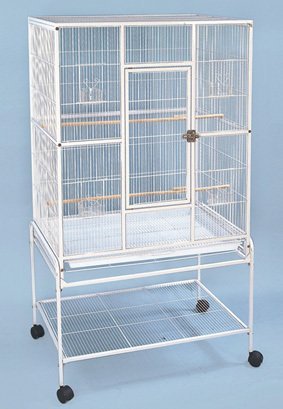 Large Wrought Iron Metal Bird Flight Cage Aviary With Removable Rolling Stand