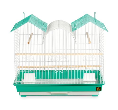 Prevue Hendryx Triple Roof Bird Cage, Teal and White