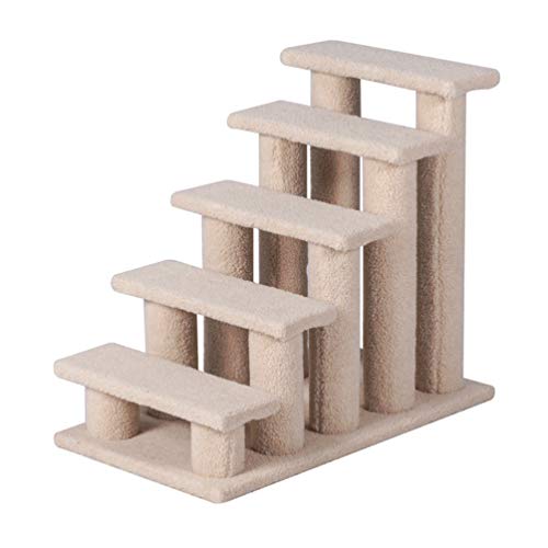 Good Life 25" 5 Steps Pet Stairs Carpeted Ladder Ramp Cats