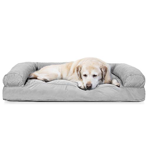 FurHaven Pet Dog Bed | Quilted Pillow Sofa-Style Couch Pet Bed