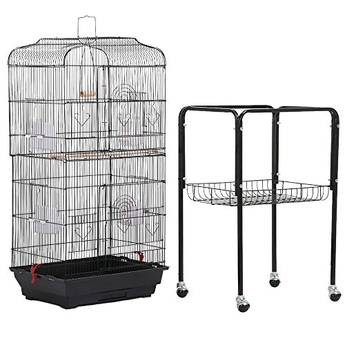 Yaheetech 36" Rolling Bird Cage for Small Parrots Cockatiels
