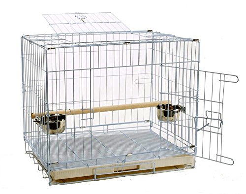 Mcage Parrot Bird Travel Top and Side Door Cage Foldable Carrier