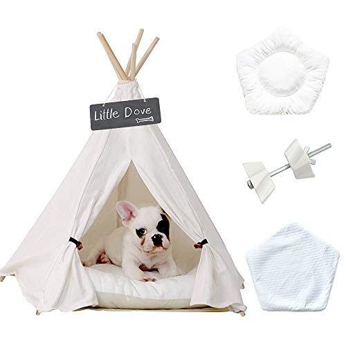 little dove Pet Teepee Dog(Puppy) & Cat Bed - Portable Pet Tents