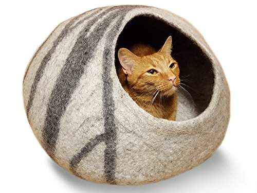 MEOWFIA Premium Felt Cat Cave Bed (Large) - Eco Friendly