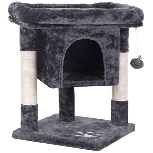 BEWISHOME Cat House Cat Tree Condo with Sisal Scratching Posts