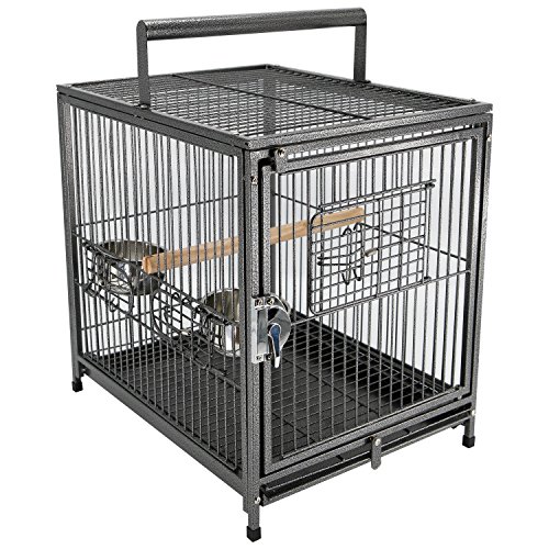 PawHut 22" Heavy Duty Wrought Iron Travel Bird Cage Carrier