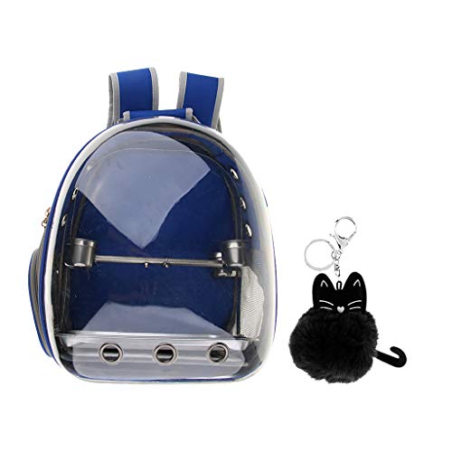 Flameer Clear Cover Parrot Bird Carrier Backpack with Perch