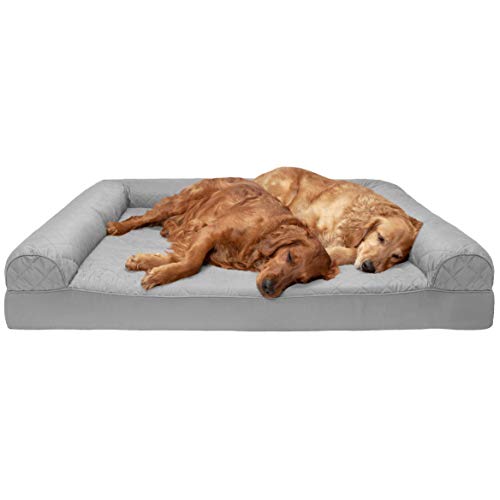 FurHaven Pet Dog Bed | Orthopedic Quilted Sofa-Style Couch Pet Bed