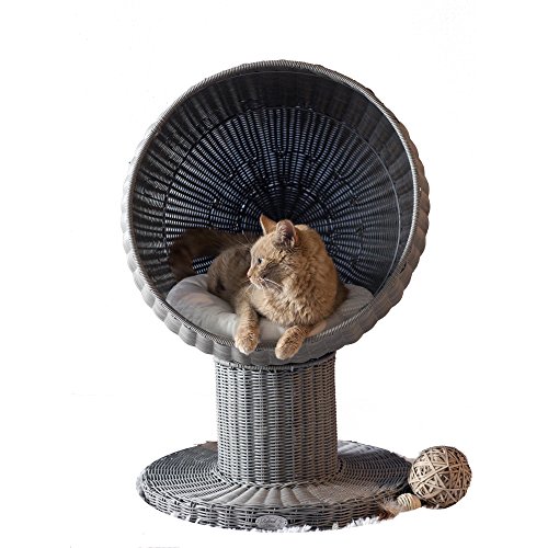 The Refined Feline Kitty Ball Cat Bed, Smoke