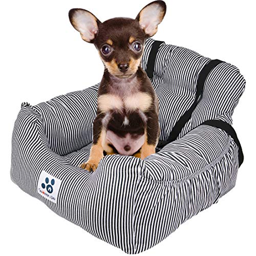 Stripe Pet Lookout Booster Car Seat with Storage Pocket & Removable