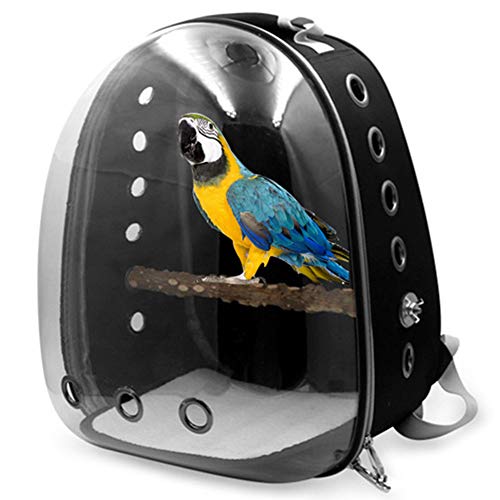 PLAFUETO Bird Carrier with Wooden Stand Pet Bird Travel Backpack