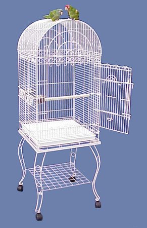 Hana Hut Dometop Bird Cage with Stand Bar Spacing - Black Vein