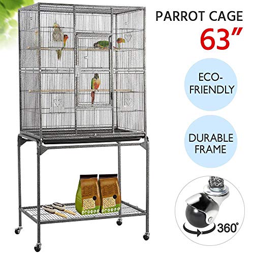 Yaheetech 63'' Wrought Iron Rolling Large Bird Cage