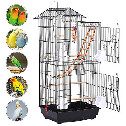 Yaheetech 39''H Roof Top Large Metal Bird Cage Parrot Cockatiel