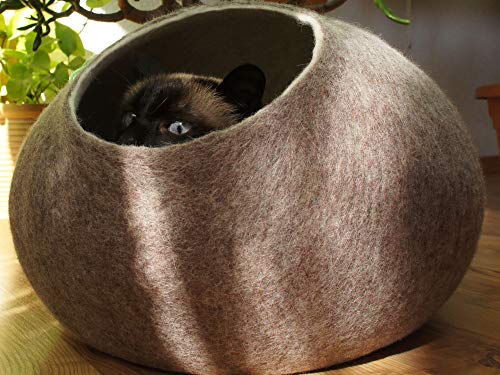 Kivikis Cat House, Bed, Cave. Handmade. Felted. Sheep Wool