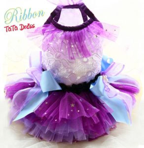 Free the charm of Purple Sky sequin Princess Tutu dog clothes
