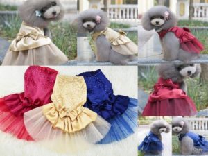 Summer Small Dog Pet Bow Tutu Wedding Party Puppy Princess Dress