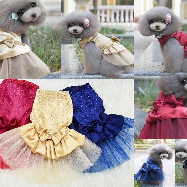 Dog Cat Wedding Dress Tutu Princess Pet puppy Dresses Review