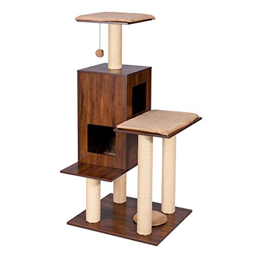 Good Life Modern Deluxe Cat Tree Wood Furniture House