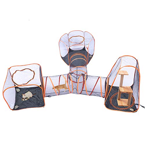 DAPU 4 in 1 Compound Pet Playpens - 3 Tents & 1 Triangle Tunnel