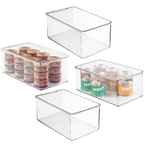 mDesign Long Plastic Stackable Storage Container Box