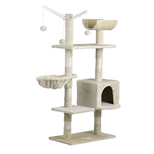 Homgrace Cat Tree Condo, Kitten Activity Tower Pet Play House