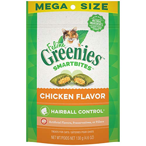 FELINE GREENIES SMARTBITES Hairball Control Natural Cat Treats Chicken Flavor