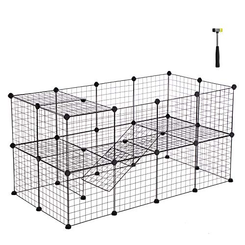 SONGMICS Pet Playpen Includes Cable Ties, Metal Wire Apartment