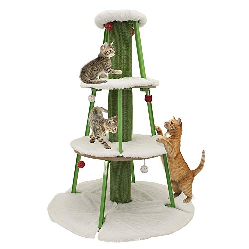 Kitty City Premium Cat Tree, Cat Condo - Woven Sisal Carpet Scratching Post