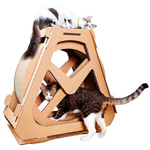 V.JUST Cat Scratching Posts Board Scratch Cat Exercise Wheel