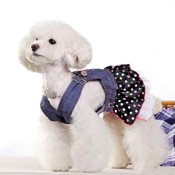 Summer Pet Dog Dress Cat Strap Skirt Cute Dot Puppy Clothes