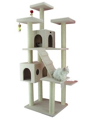 77 Classic Cat Tree in Ivory - Premium Cat Tree for Large Cats and Kittens