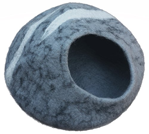 Earthtone Solutions Best Cat Cave Bed, Unique Gray Handmade