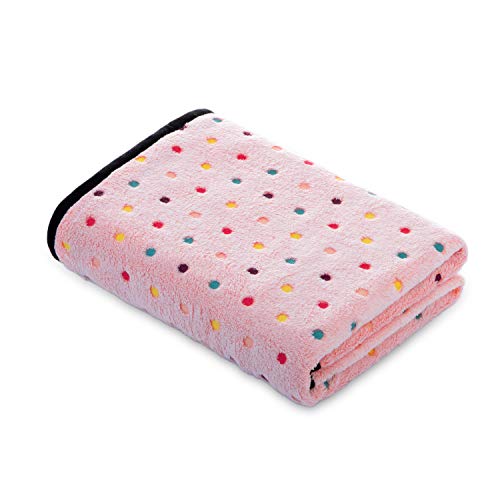 Tofern Cute Dots Plush Pet Throw Blankets Fluffy Sleep Mat Bed