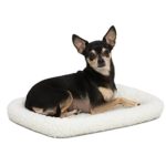 18L-Inch White Fleece Dog Bed or Cat Bed w/ Comfortable Bolster