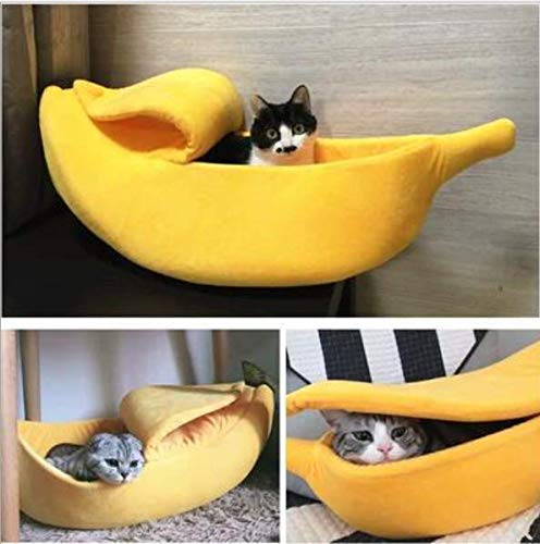 Banana Shape Pet Bed Cat House Warmer Soft Pet Bed Cotton Sleeping Bag