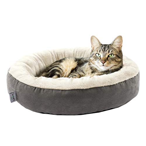 Love's cabin Round Donut Cat and Dog Cushion Bed, 20in Pet Bed