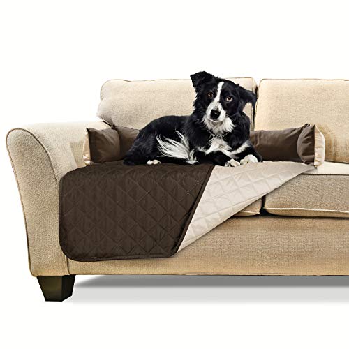 Furhaven Pet Furniture Cover | Sofa Buddy Two-Tone Reversible Water-Resistant Living Room Furniture Cover Protector Pet Bed for Dogs & Cats, Espresso/Clay, Medium