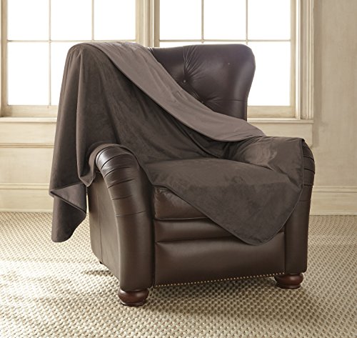 Mambe 100% Waterproof Silky Soft Throw for Dogs, Cats, and People (Large 60"x 84", Chocolate-Cappuccino) Made in The USA