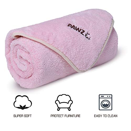 PAWZ Road Dog Blanket Fluffy Skin-Friendly and Warm,Double-Sided,No Shedding for Dogs Cats and Small Animals Small Pink
