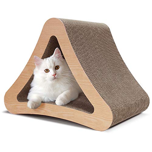 ScratchMe 3-Sided Triangle Cat Scratching Post Scratcher Cardboard