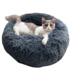 ALLNEO Luxury Shag Fuax Fur Donut Cuddler Round Donut Pet Bed