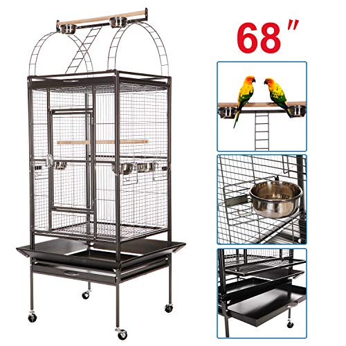 VECELA Bird Cage Play Top Parrot Cage 68 Inch Large Bird Cage