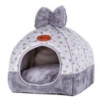 laamei Cat Tent, 2-in-1 Pet Bed House Self- Warming Cat Kitten Puppy Cave Basket