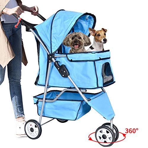 Bigacc Pet Stroller Dog Stroller Cat Stroller 3 Wheels Pet Stroller Pet Jogging