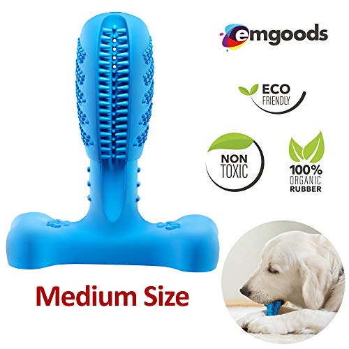 Emgoods Dog Toothbrush Chew Toy - Natural Rubber Bite Resistant
