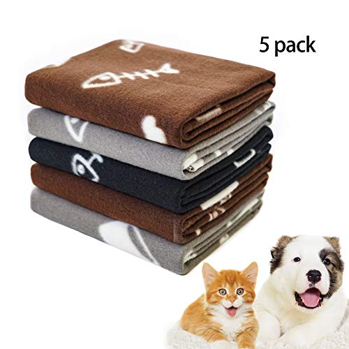 Pet Dog Blanket,Warm Dog Bed Cover Paw Print Fleece Throw Blanket