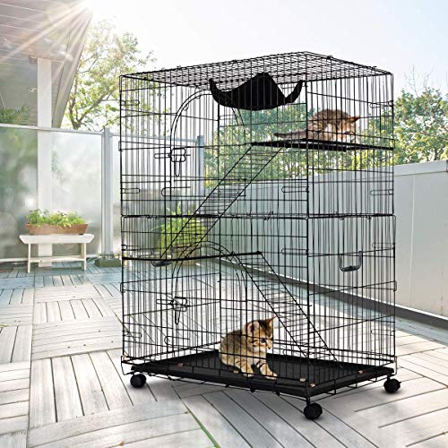 PETSJOY 3-Tier Cat Ferret Cage, Pets Wire Cat Cage