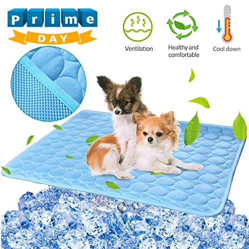 Pet Dog Cooling Mat Pad for Dogs Cats Ice Silk Mat Cooling Blanket Cushion